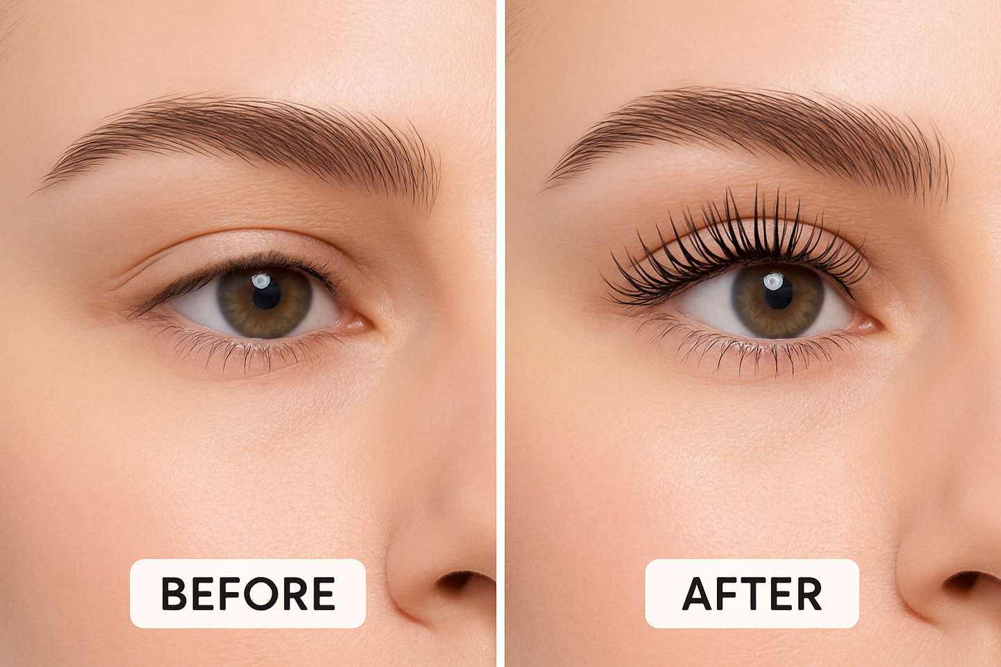 i want a before and after effect on a lash that as been lift with the heated eyelash curler